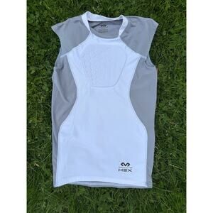 McDavid Youth Medium Padded Compression Shirt White Football Baseball (SZ YM)